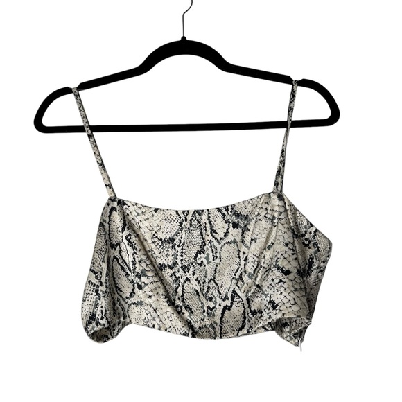 REFORMATION 100% Silk Snake Skin Python Set Animal Print Cropped Matching Set 4 - Picture 3 of 13